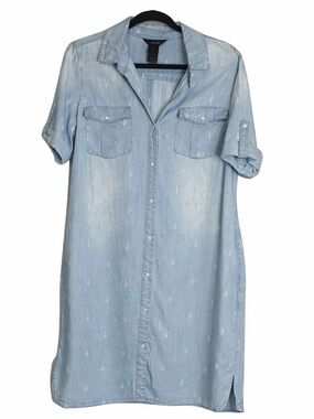 Ali Miles Chambray Cactus Shirt Dress Tunic Medium Western
